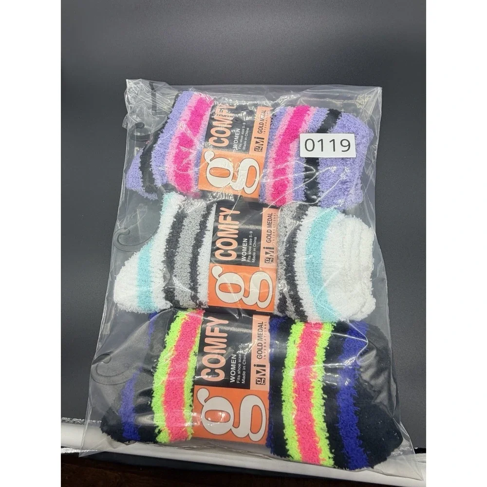 Comfy Womens 3 Pack Spa Socks Fluffy Slipper ComfyCabin Soft Fleece Warm